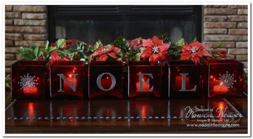 Noel Metal Foil Tape Sheet Square Glass Candle Holder