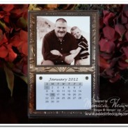 2012 Embossed Metal Desktop Photo Calendar