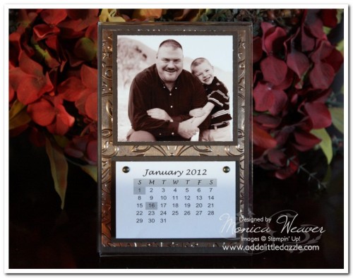 2012 Embossed Metal Desktop Photo Calendar