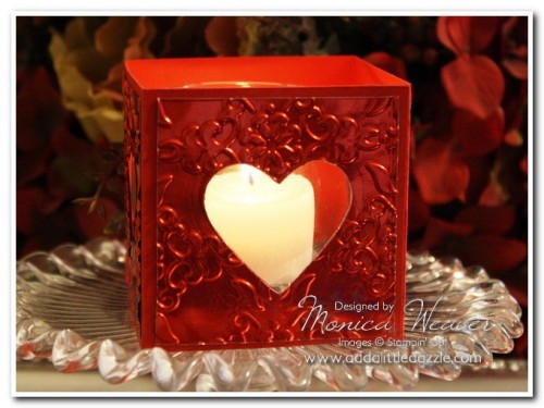 Hearts Framelits Embossed Metal Luminary