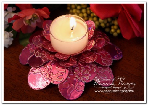 Flower Folds Die: Embossed Metal Tea Light Holder