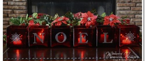 Noel Metal Foil Tape Sheet Square Glass Candle Holder