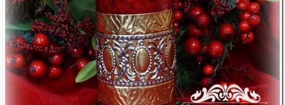Holiday Metal Embossed Candle