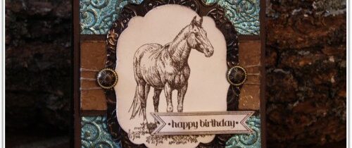 Horse Frontier Embossed Metal Stampin’ Up! Card