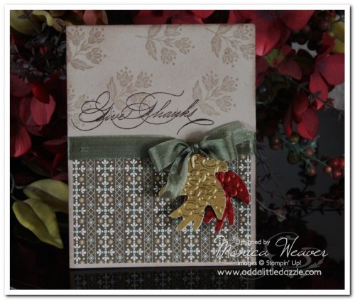 Hand-Penned Embossed Metal Sheet Thanksgiving Card